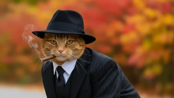 Pet portrait — Mafia Boss style