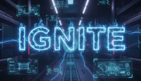 "IGNITE" in Blue Flame style