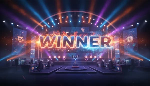 "WINNER" in Gaming Banner style