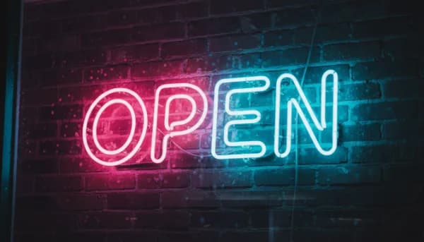 "OPEN" in Neon Sign style